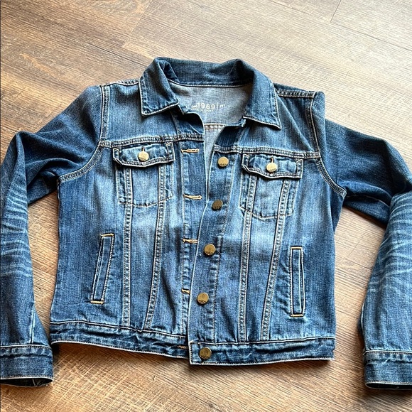 GAP Classic Blue Cropped Denim Jacket Medium - Picture 6 of 11